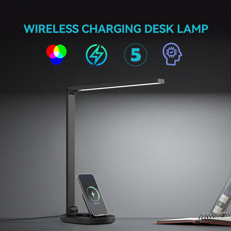 Nerius RydenX — Desk Lamp with Adjustable Brightness & Wireless Charging