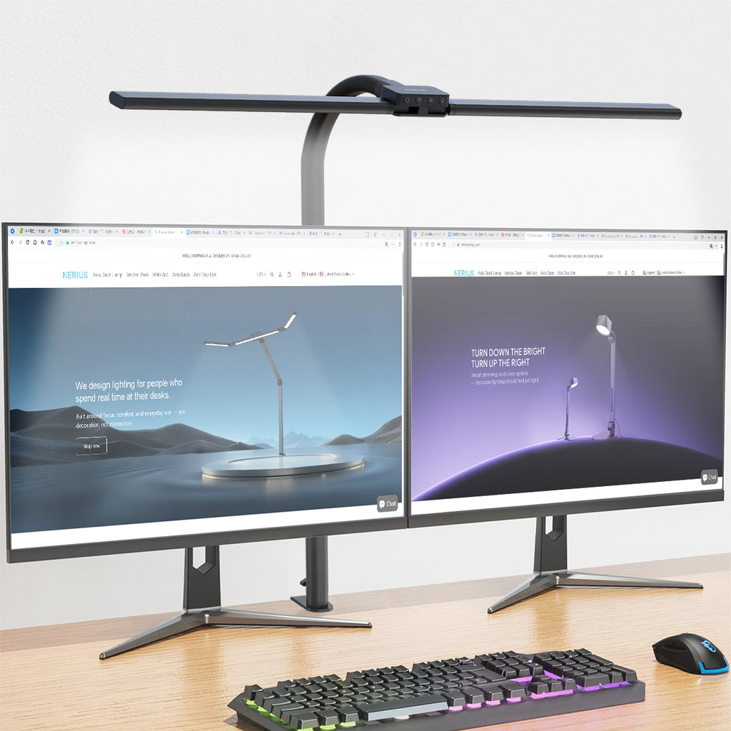 Nerius Axis Duo — Clamp Desk Lamp Base with Remote