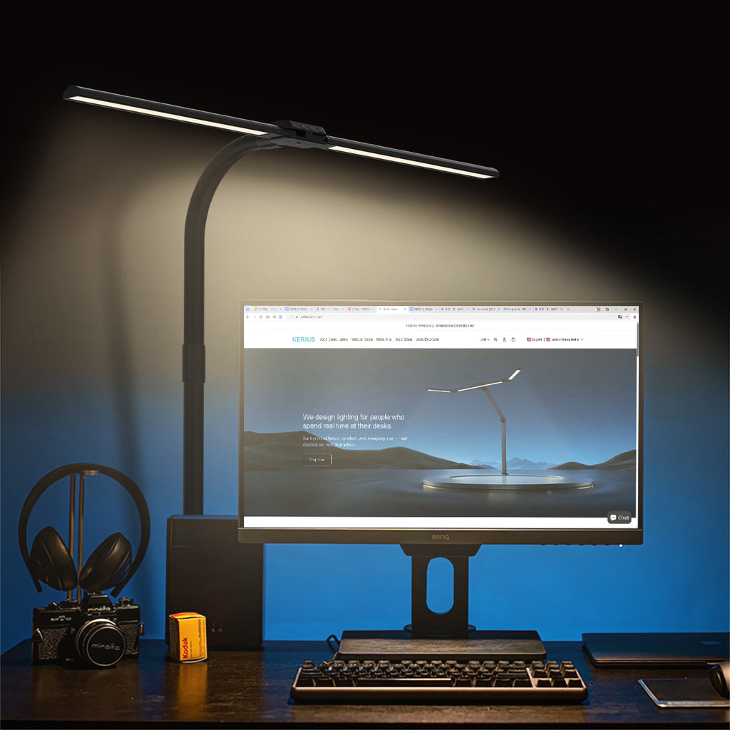 Nerius Axis Duo Lite — Compact Clamp Desk Lamp with Remote