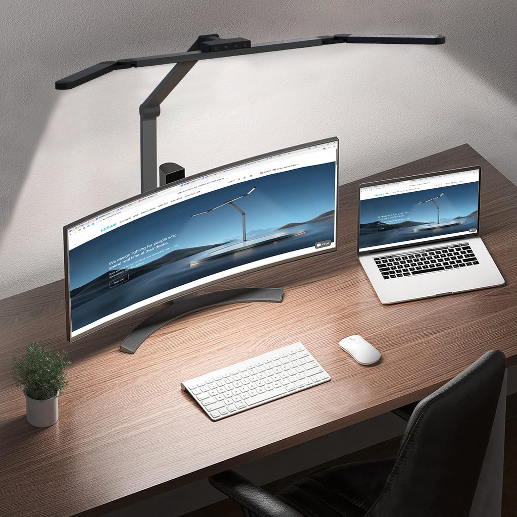 Nerius Axis Duo Pro — Professional Clamp Desk Lamp with Remote